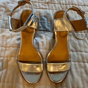 Silver Coach Heels